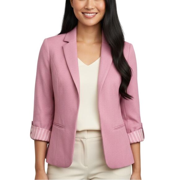 41 Hawthorn Natalie Knit Blazer Women’s Small Pink Open Front Long Sleeve NWT - Picture 1 of 8